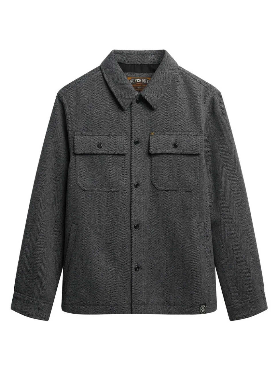 Superdry Grey Merchant Herringbone Overshirt