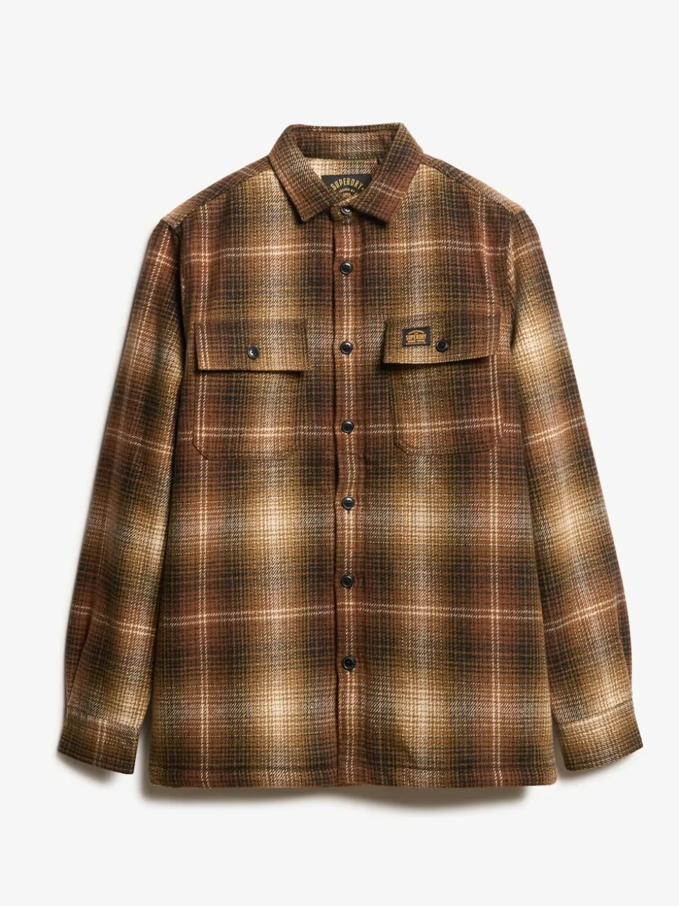 Superdry Haze Ombre Brown Wool Miller Overshirt