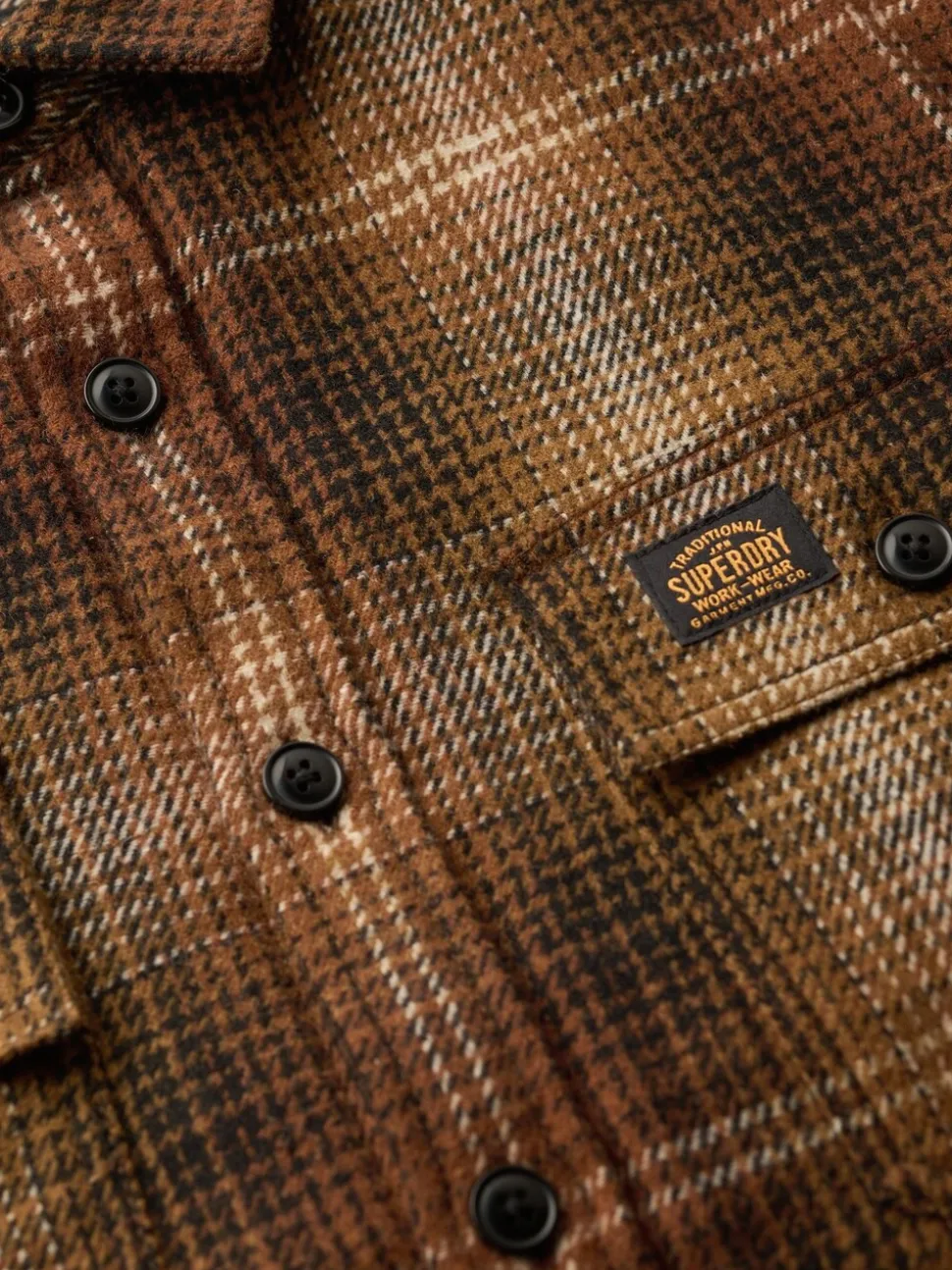 Superdry Haze Ombre Brown Wool Miller Overshirt