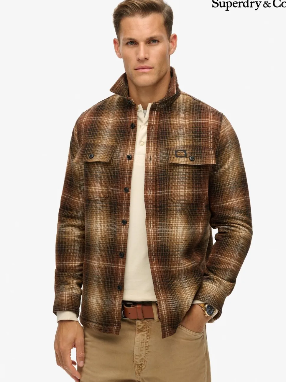 Superdry Haze Ombre Brown Wool Miller Overshirt