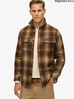 Superdry Haze Ombre Brown Wool Miller Overshirt