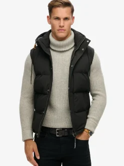 Superdry Jet Black Everest Hooded Puffer Gilet