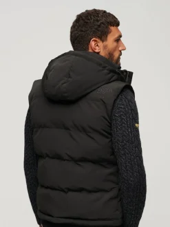 Superdry Jet Black Everest Hooded Puffer Gilet