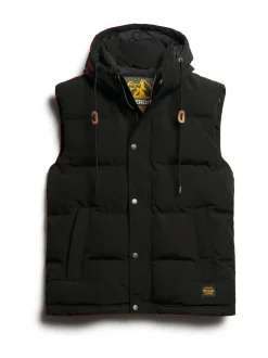 Superdry Jet Black Everest Hooded Puffer Gilet