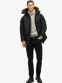 Superdry Jet Black Everest Faux Fur Parka Jacket