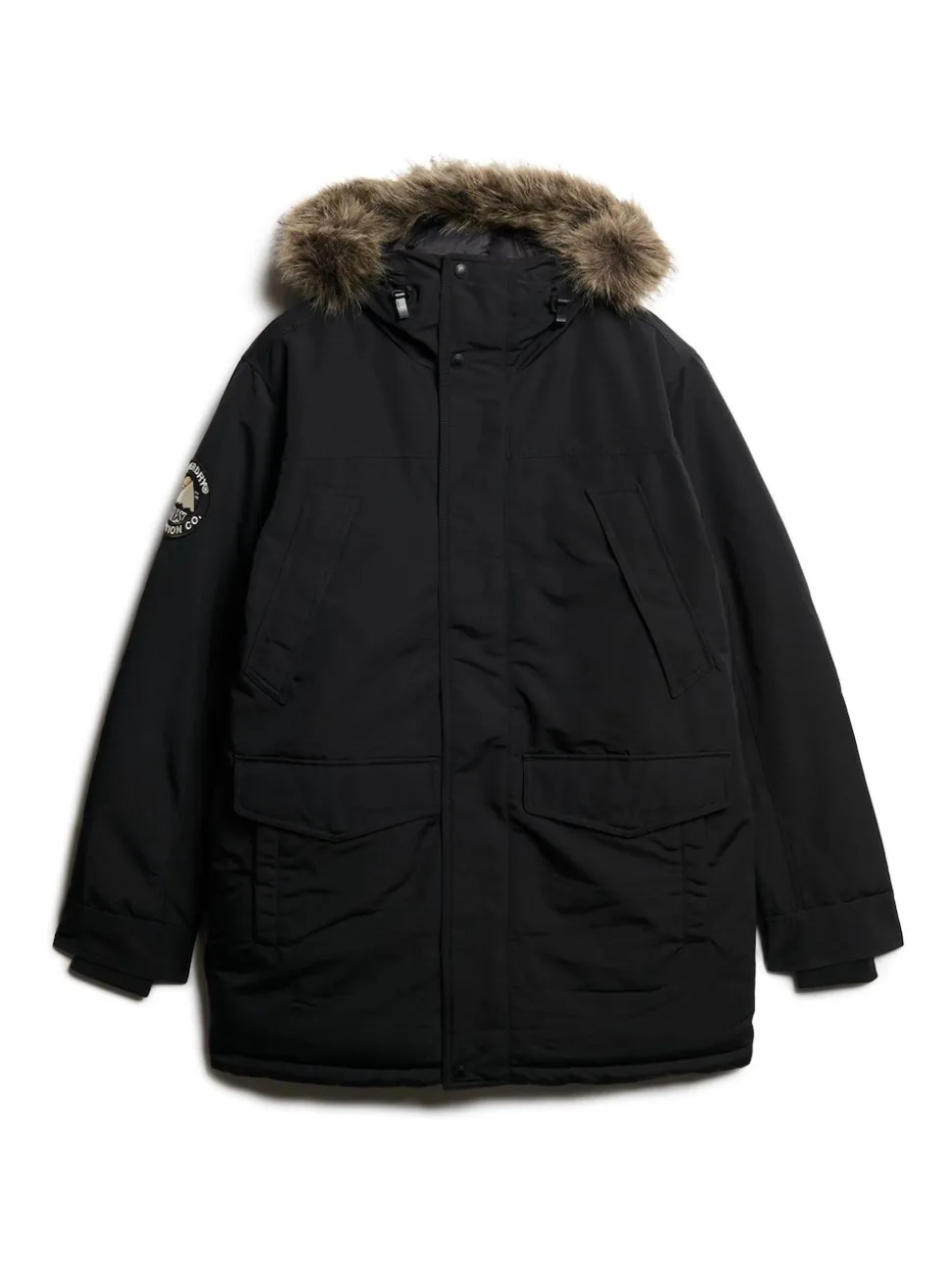 Superdry Jet Black Everest Faux Fur Parka Jacket