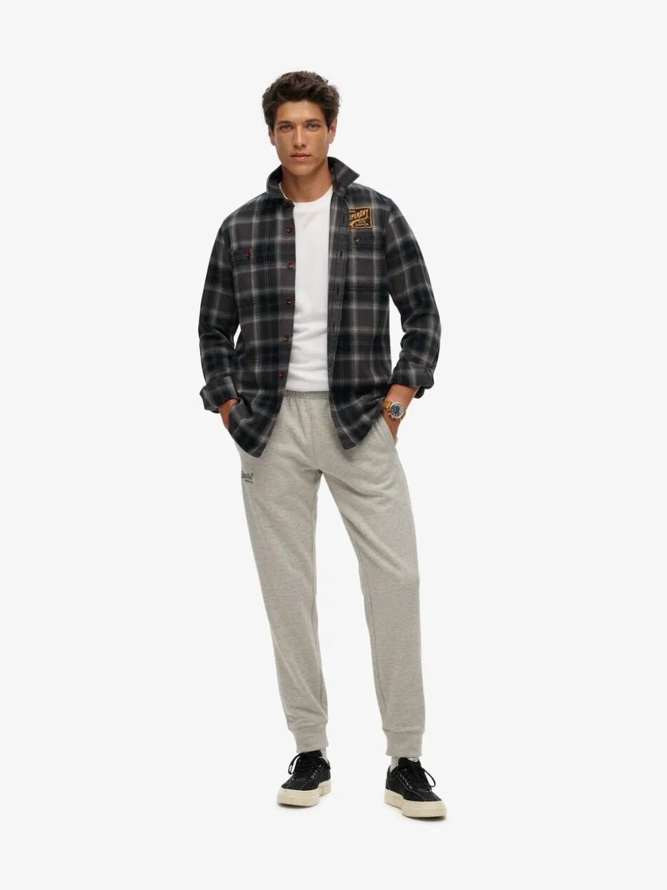 Superdry Light Grey Marl Essential Logo Joggers