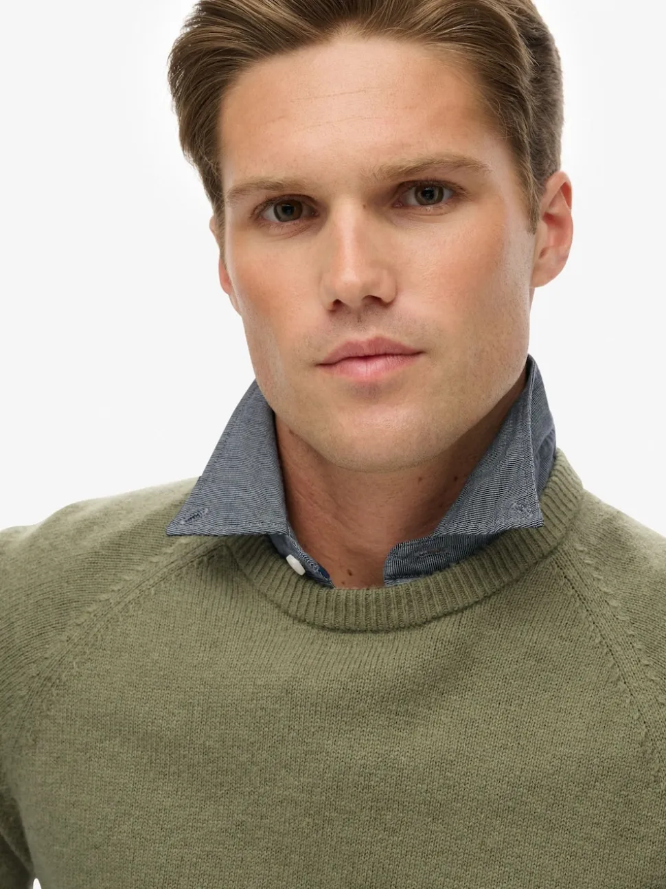 Superdry Light Sage Wool Blend Jumper