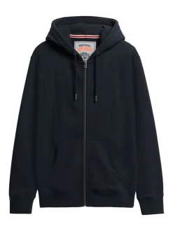 Superdry Midnight Blue Essential Logo Half Brushed Zip Hoodie