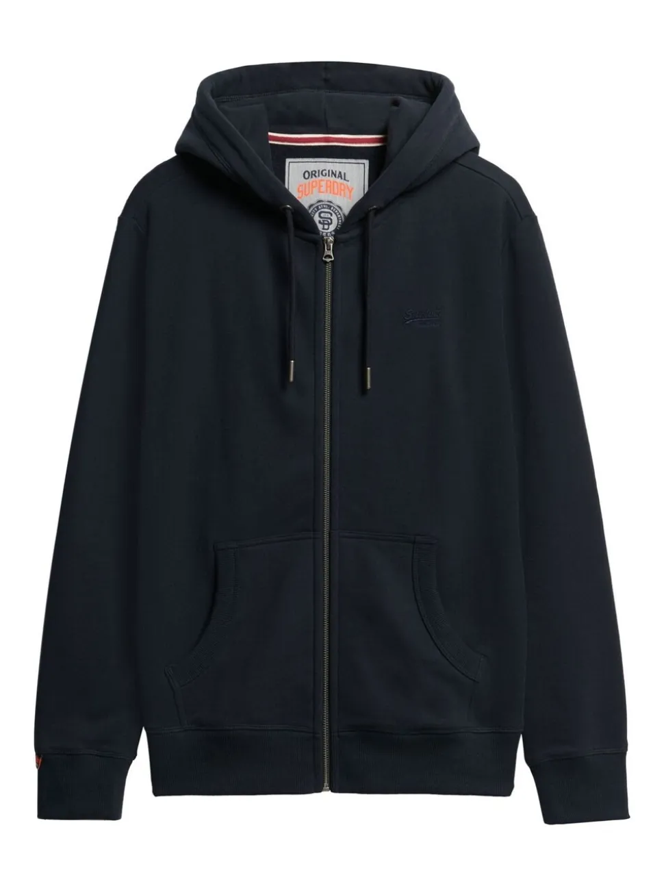 Superdry Midnight Blue Essential Logo Half Brushed Zip Hoodie
