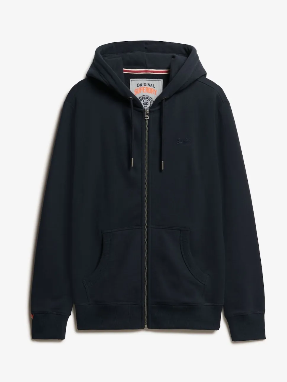 Superdry Navy Blue Essential Logo Half Brushed Zip Hoodie