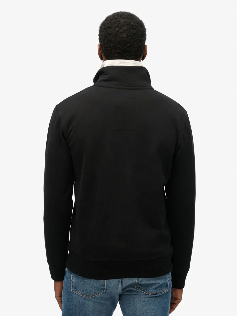 Superdry Navy Blue Knitted Texture Long Sleeve Polo Shirt