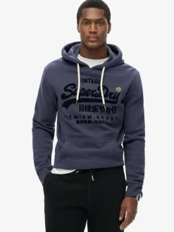 Superdry Navy Blue Vintage Logo Heritage Relaxed Hoodie