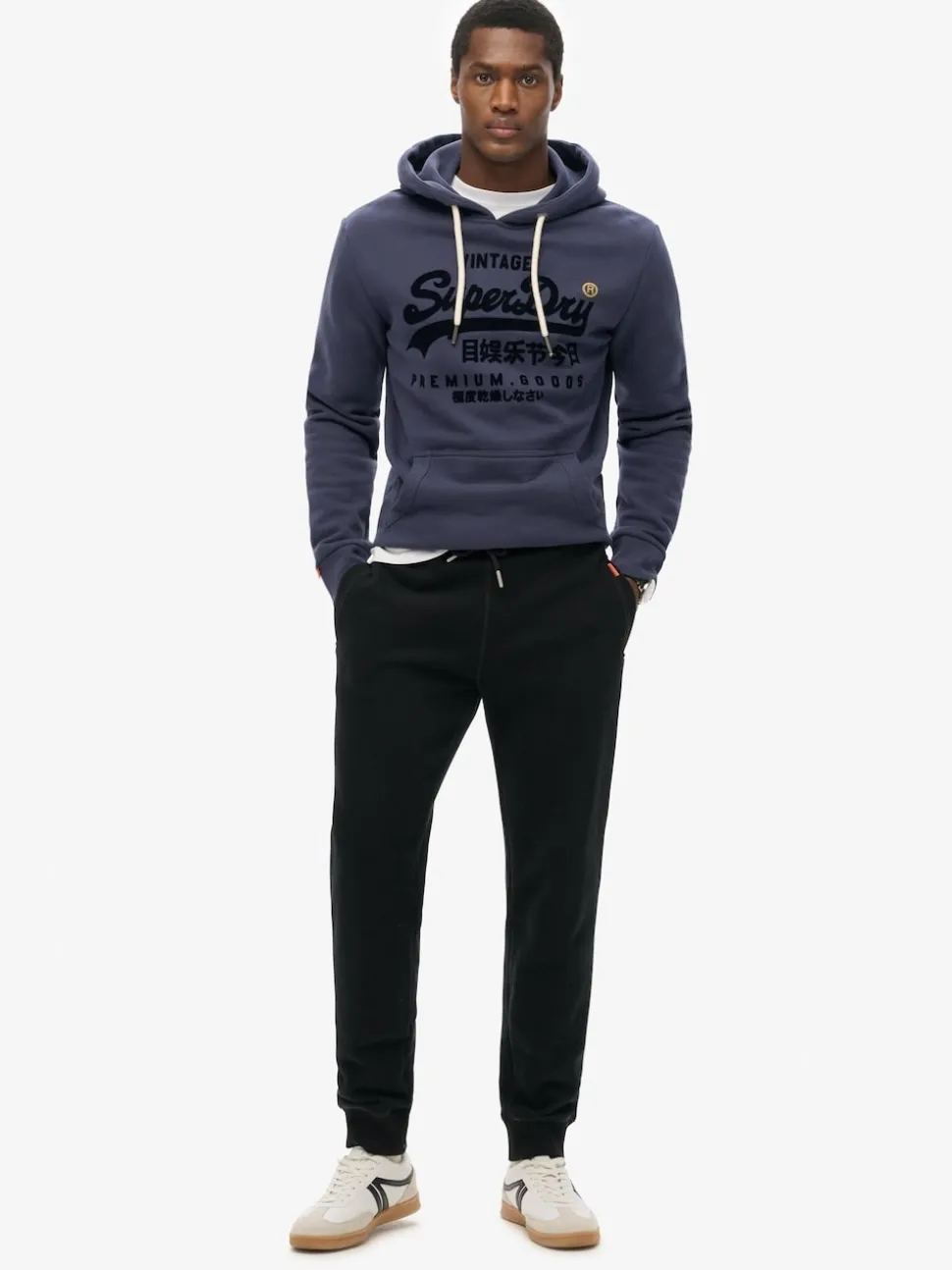 Superdry Navy Blue Vintage Logo Heritage Relaxed Hoodie
