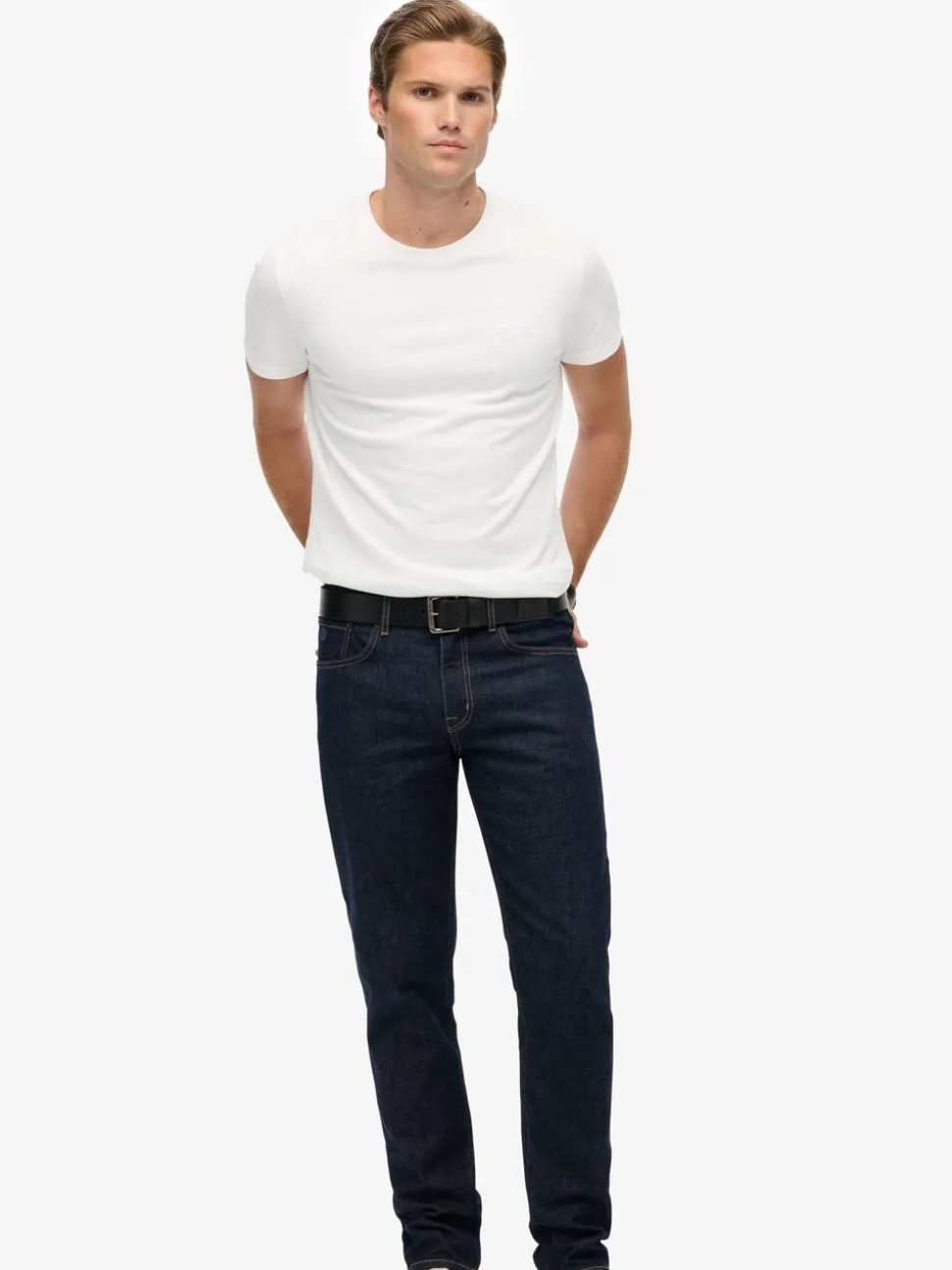 Superdry Navy Blue Vintage Slim Straight Leg Jeans