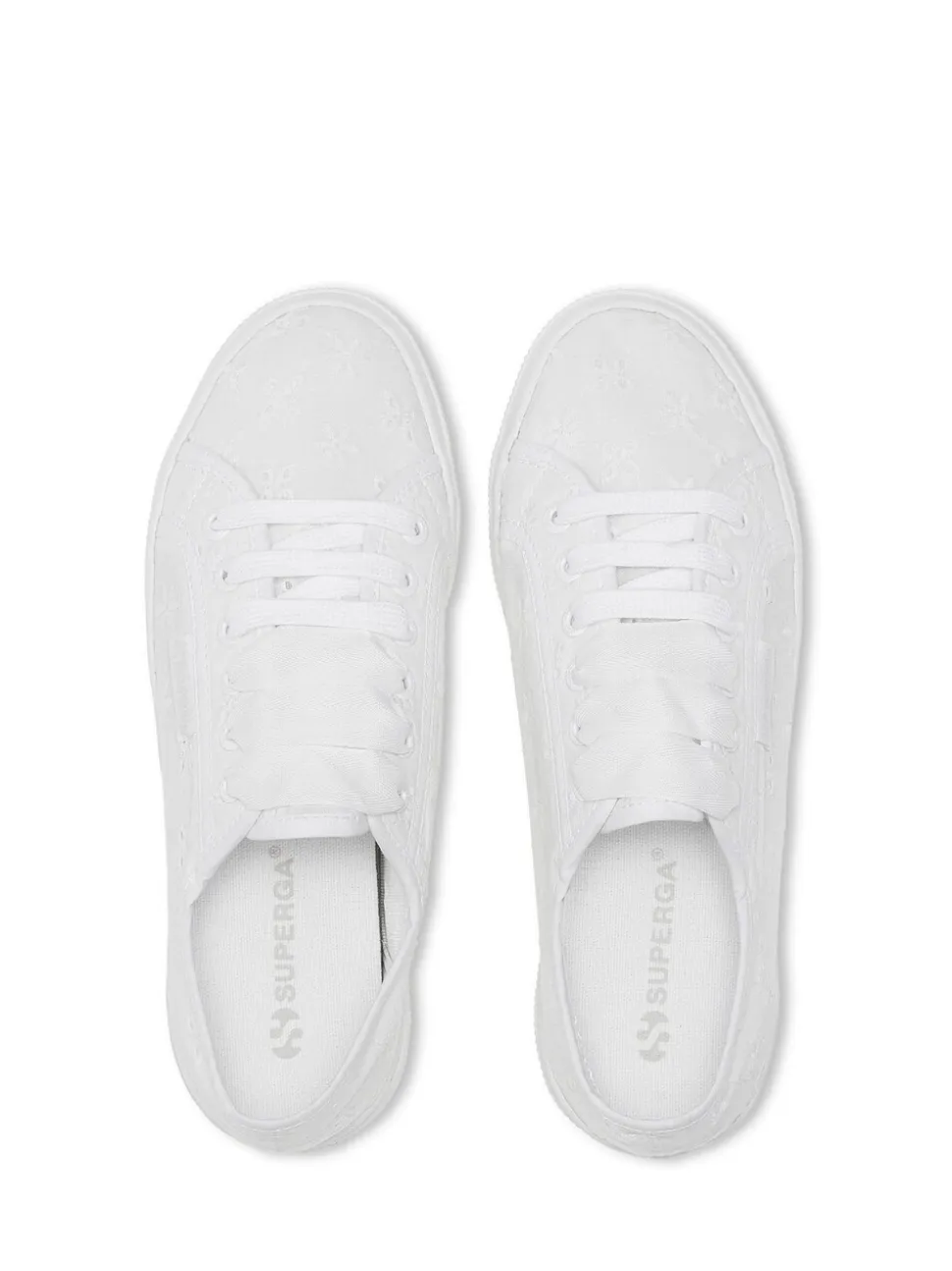 Superga 2740 Flower Sangallo Canvas White Trainers