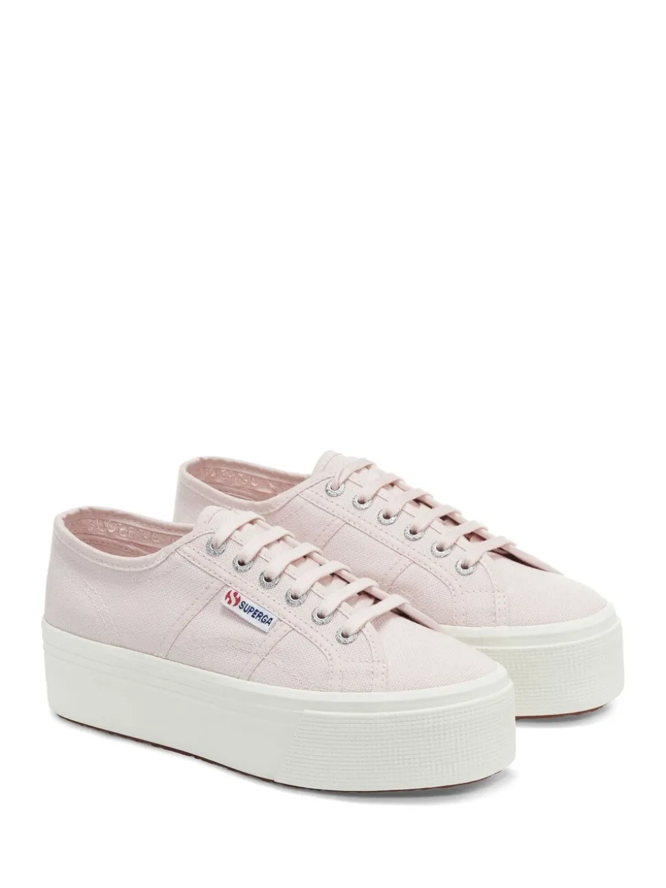 Superga White Canvas 2790 Flatform Trainers