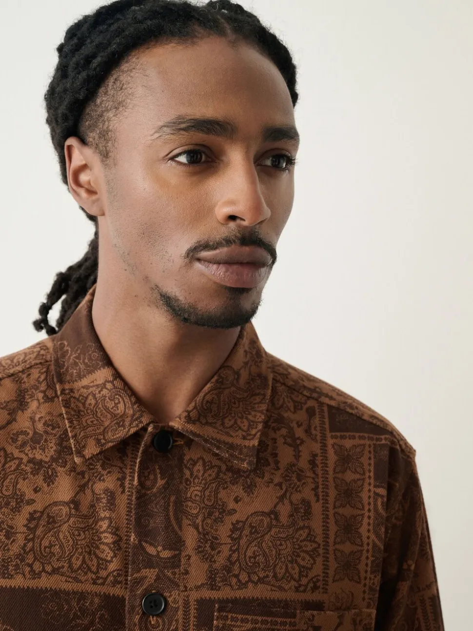 Tan Brown Bandana Style Shacket