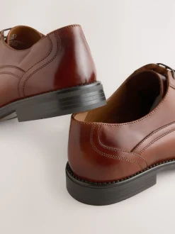 Tan Brown Derby Toe Cap Shoes