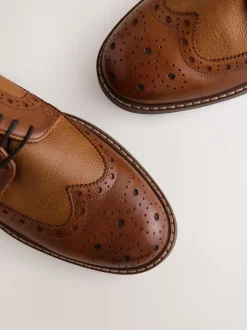 Tan Brown Heritage Brogue Shoes