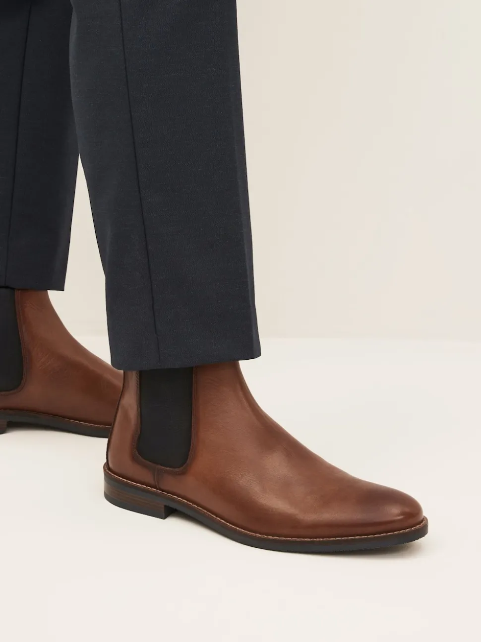 Tan Brown Leather Chelsea Boots