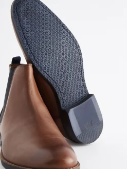 Tan Brown Leather Chelsea Boots