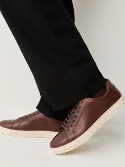 Tan Brown Leather Trainers
