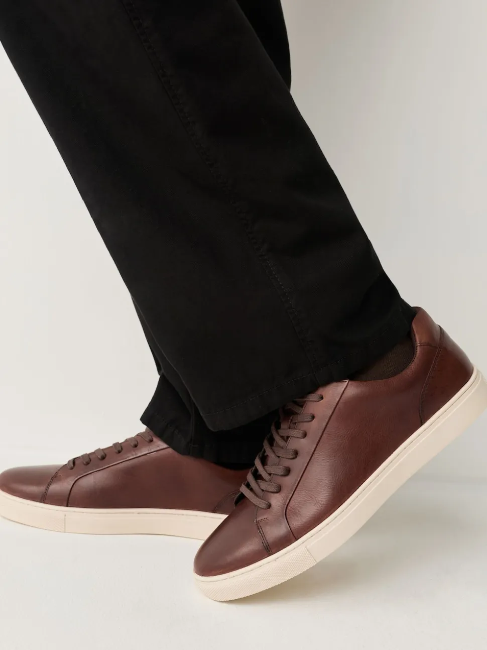 Tan Brown Leather Trainers