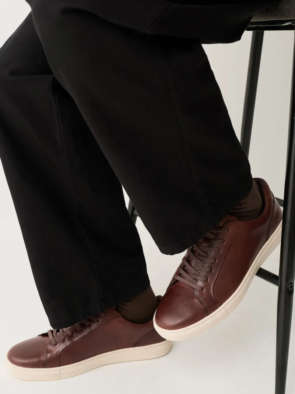 Tan Brown Leather Trainers