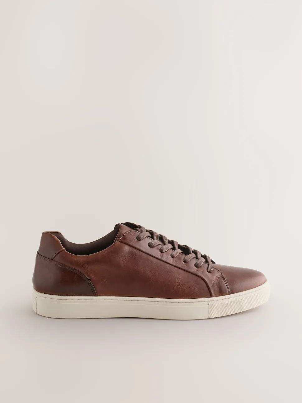 Tan Brown Leather Trainers