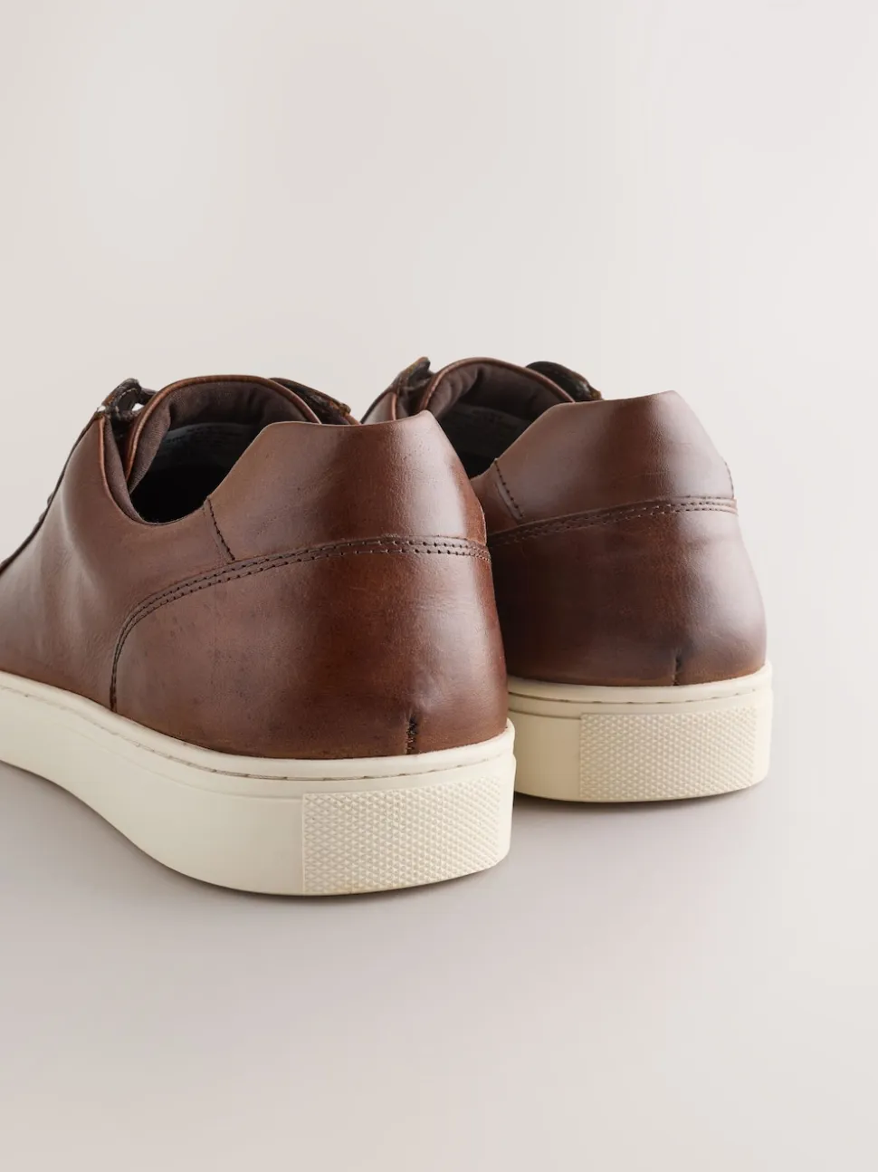 Tan Brown Leather Trainers