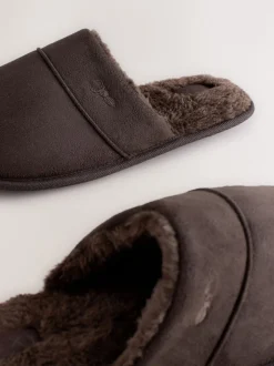 Tan Brown Mule Slippers