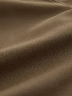 Tan Brown Regular Tapered Fit Single Pleated Stretch Chinos Trousers