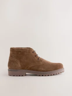 Tan Brown Rugged Leather Ankle Boots