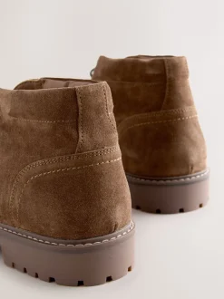 Tan Brown Rugged Leather Ankle Boots