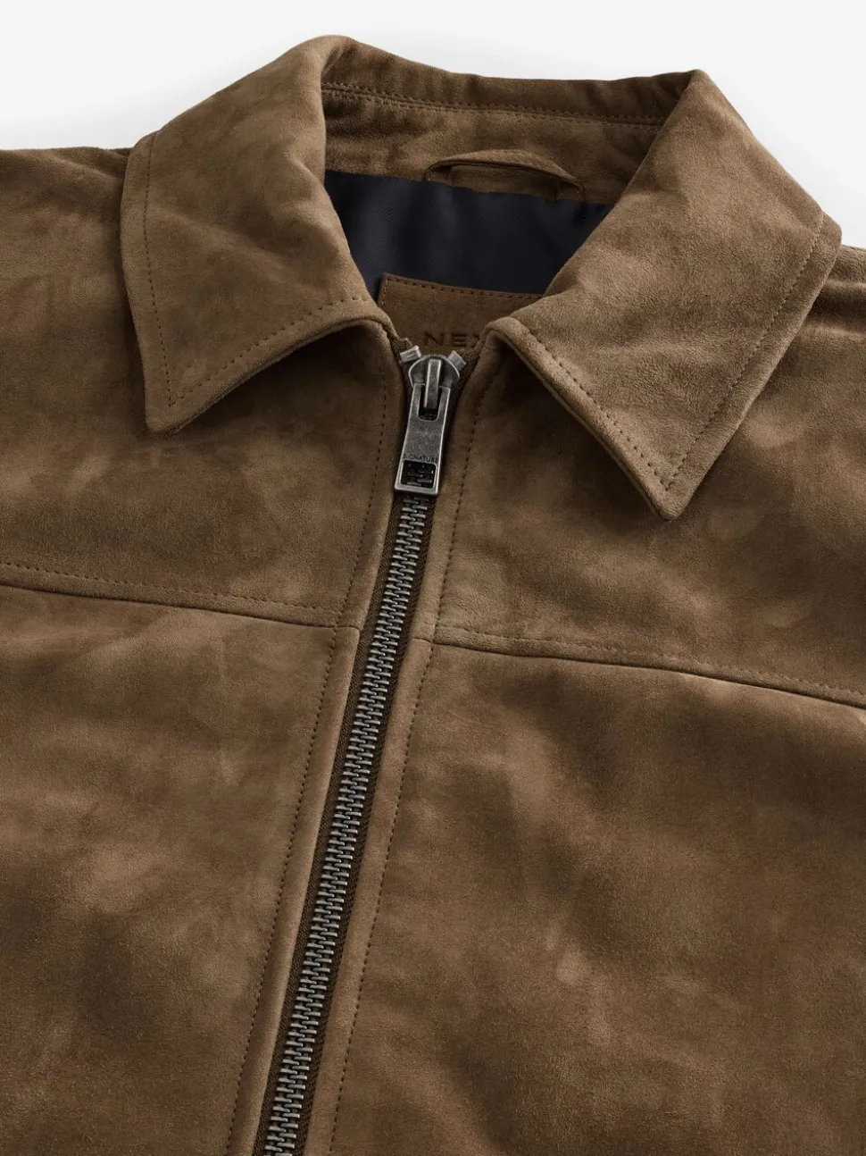 Tan Brown Signature Suede Zip Through Shirt Jacket