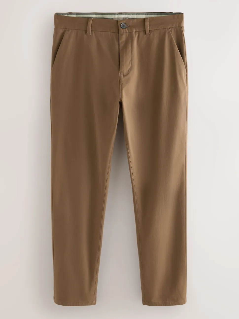 Tan Brown Slim Fit Stretch Chinos Trousers