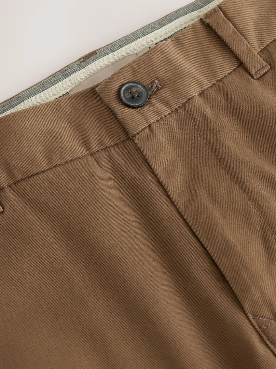 Tan Brown Slim Fit Stretch Chinos Trousers