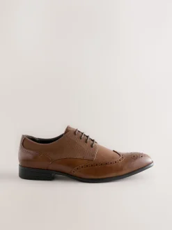 Tan Brown Standard Fit Brogue Shoes