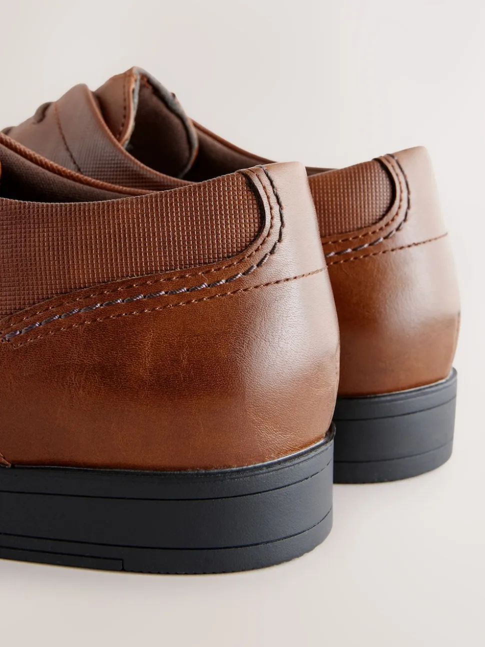 Tan Brown Standard Fit Derby Lace-Up Shoes