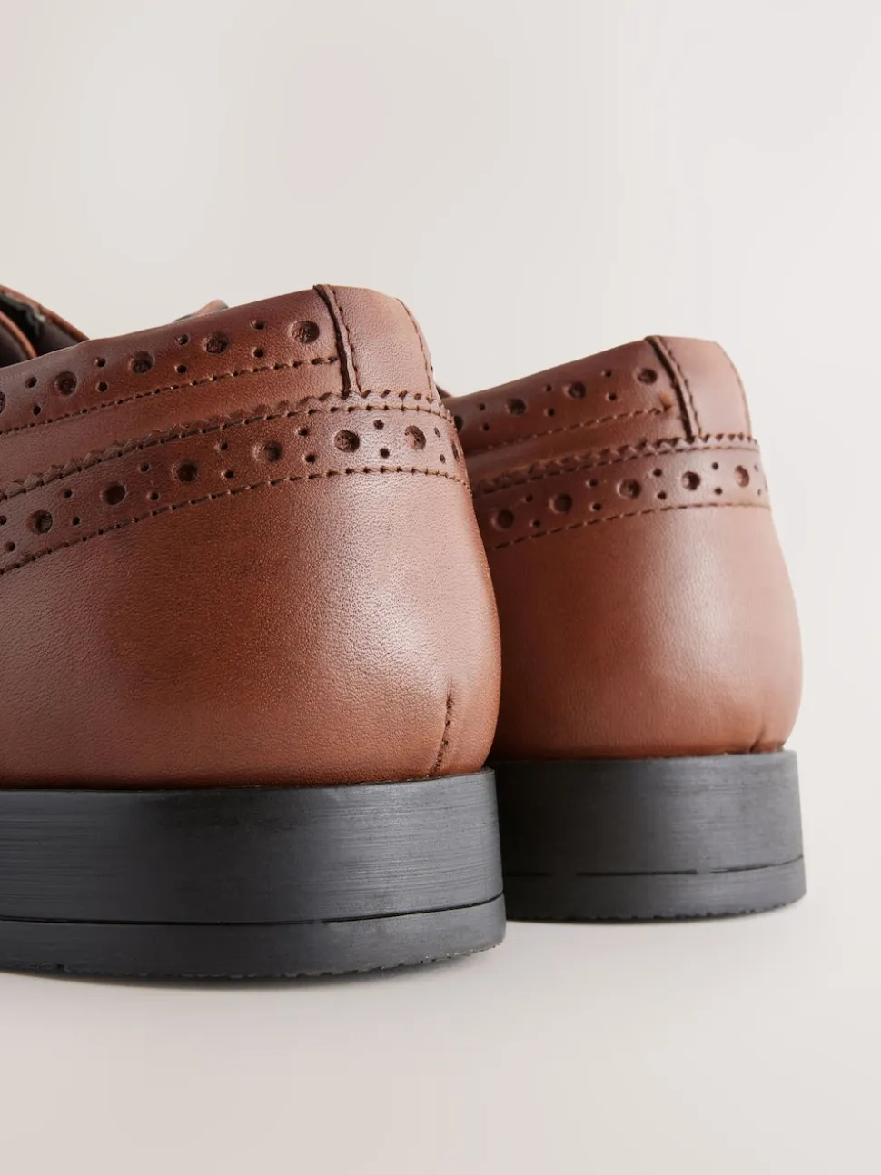 Tan Brown Standard Fit Leather Oxford Brogue Shoes