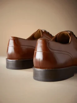 Tan Brown Standard Fit Signature Leather Sole Derby Shoes