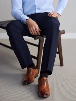 Tan Brown Standard Fit Signature Italian Leather Wingcap Brogue Shoes