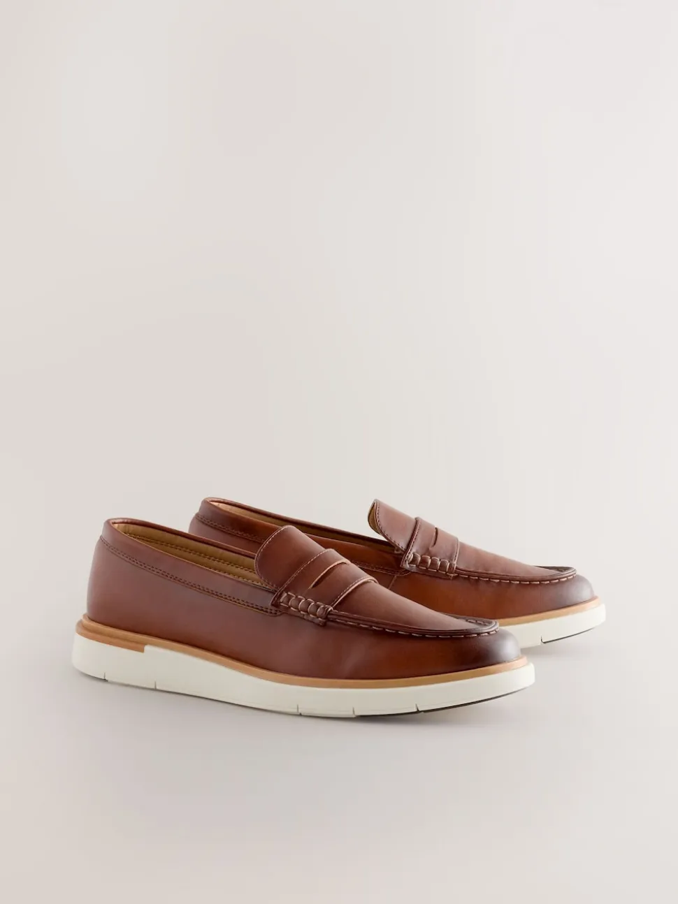 Tan Brown Wedge Loafers