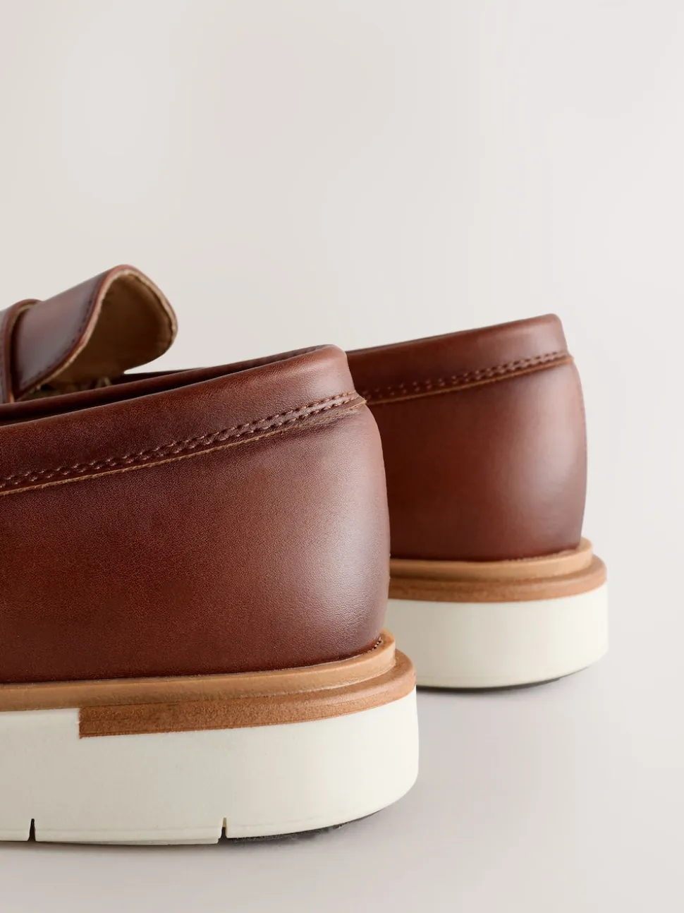Tan Brown Wedge Loafers