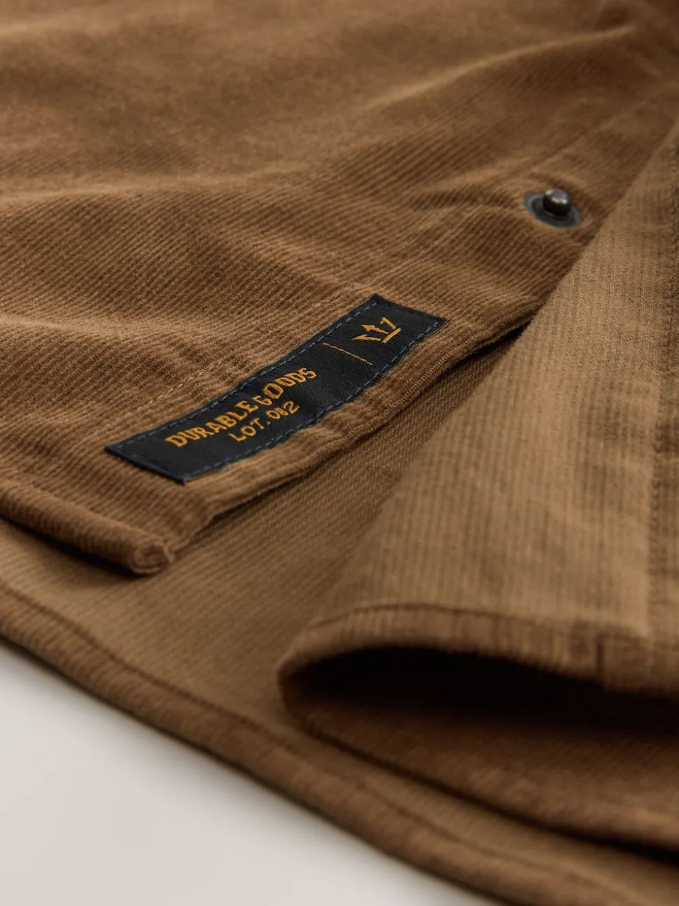 Tan Brown Western Styling Long Sleeve Cord Shirt