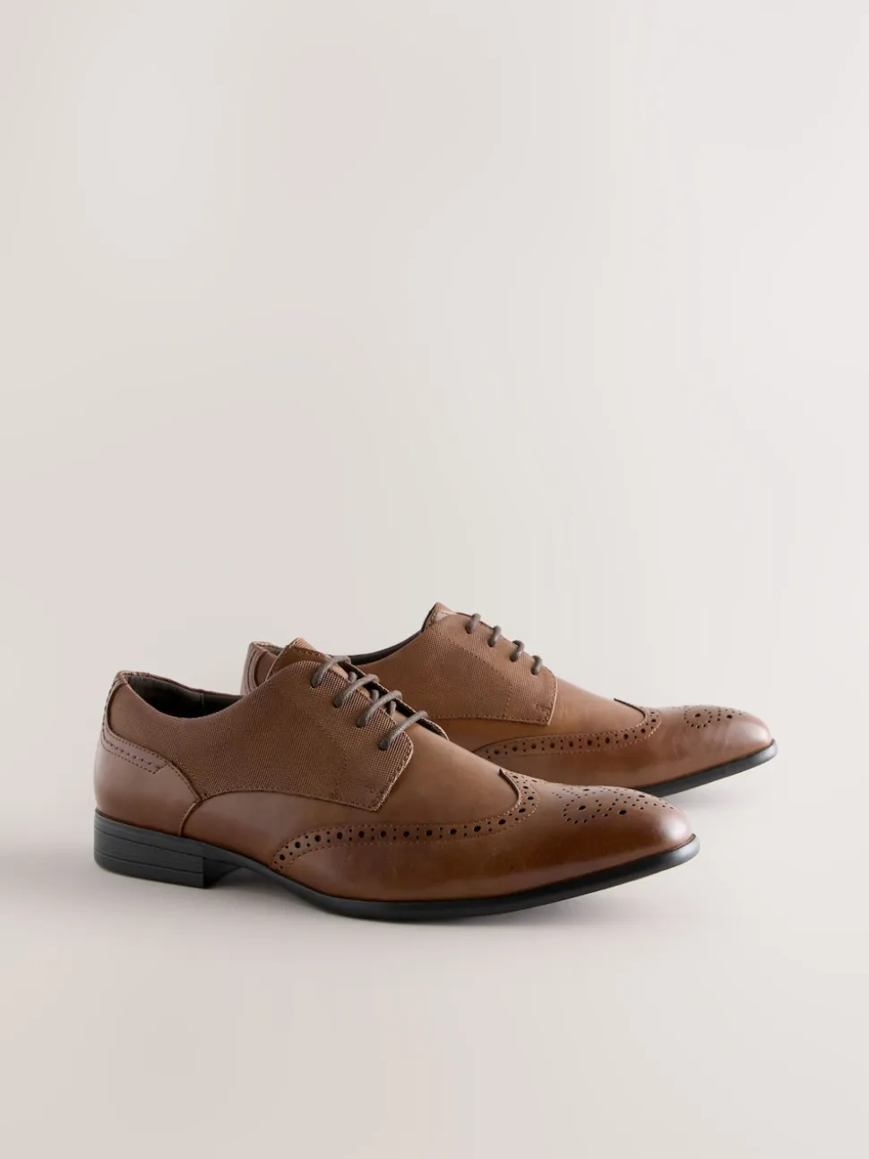 Tan Brown Wide Fit Brogue Shoes