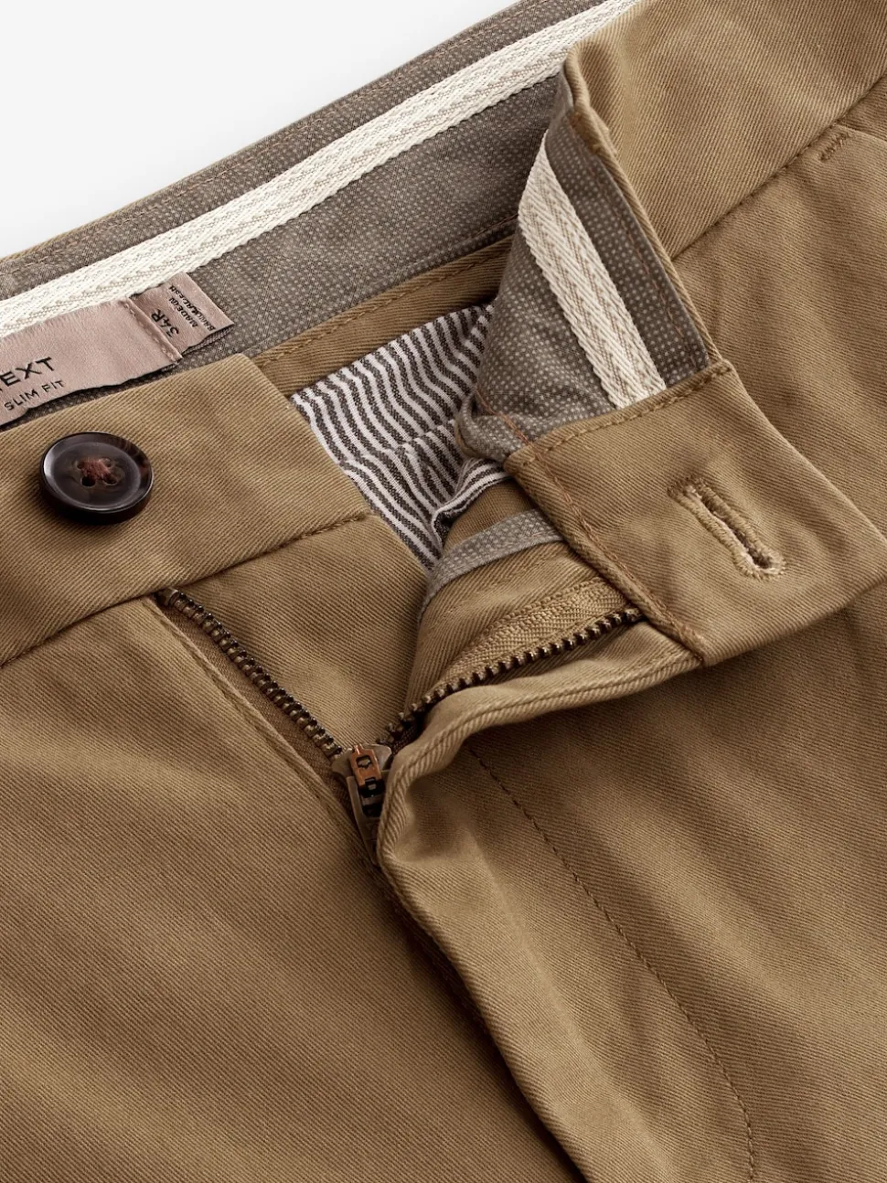 Tan Light Slim Fit Stretch Chinos Trousers