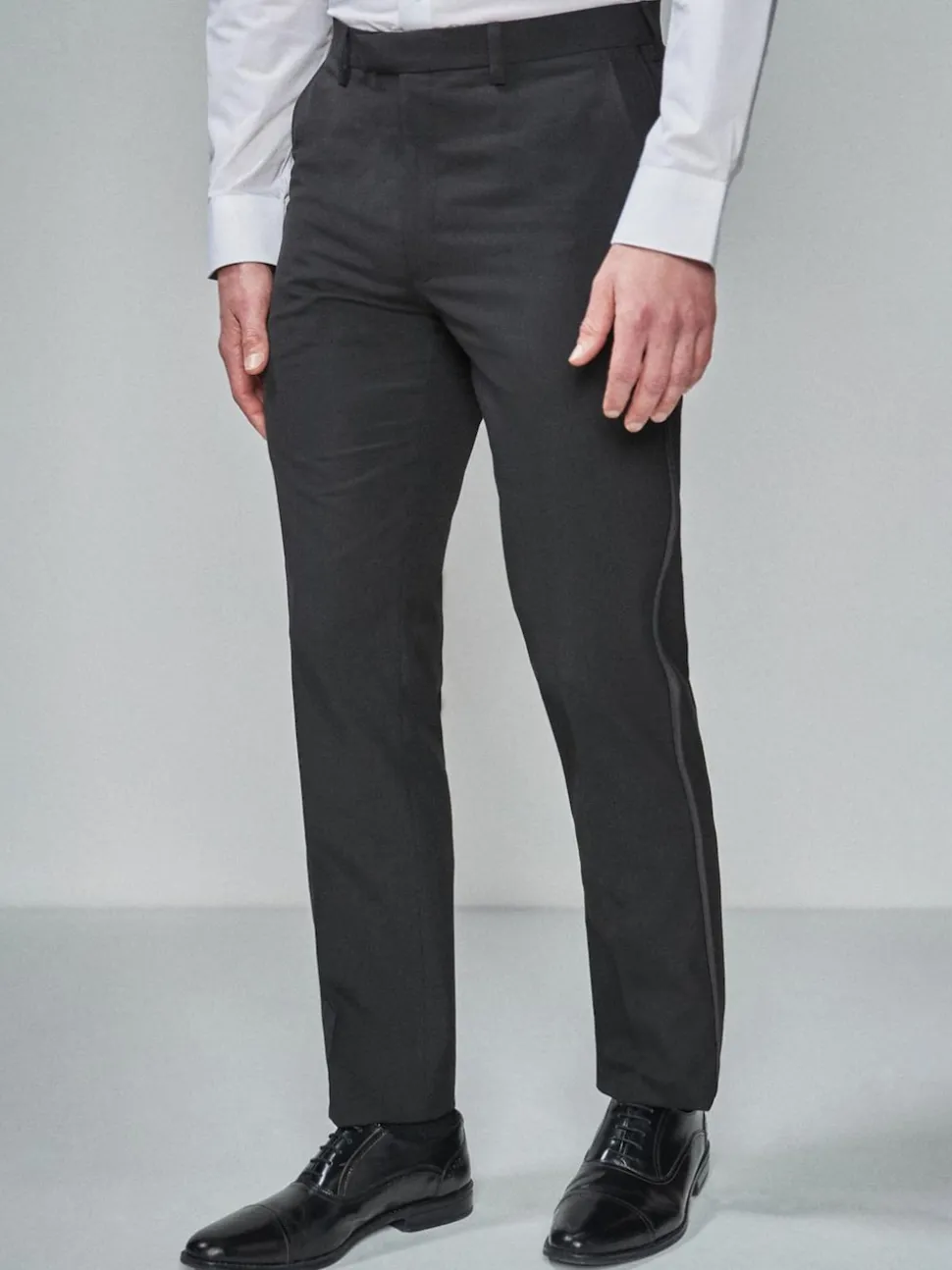 Tape Detail Regular Fit Tuxedo Suit Trousers