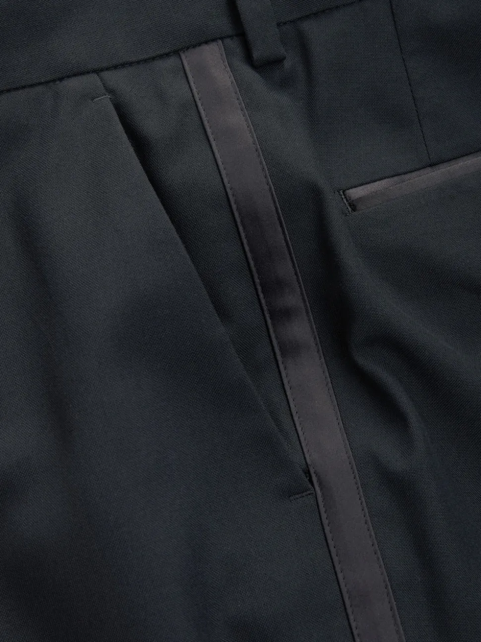 Tape Detail Regular Fit Tuxedo Suit Trousers